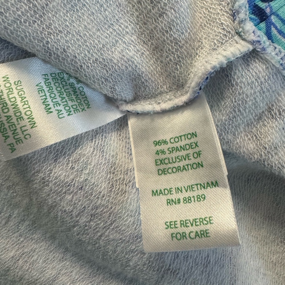 EUC LILLY PULITZER Janie Popover Light Aqua Spritz, Lace Trim; Looks New! - Picture 5 of 8